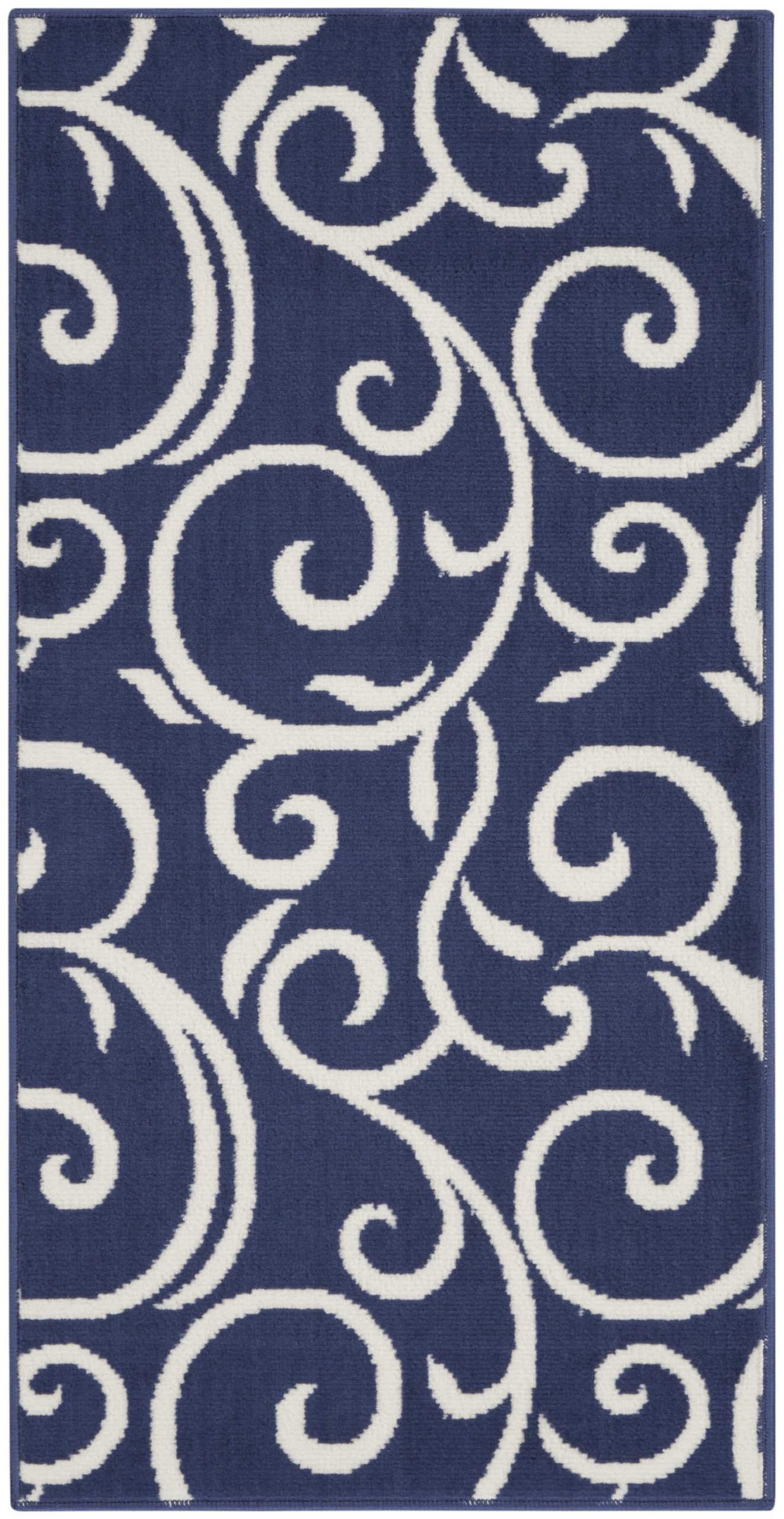 Nourison Grafix Contemporary Navy Area Rug Fovama Rugs & Carpets of